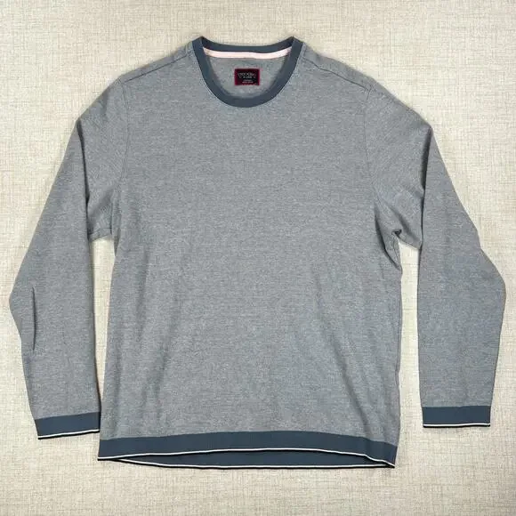 Untuckit Andrews Long Sleeve Crew Neck Shirt Mens XL Blue Soft Casual - Picture 2 of 7